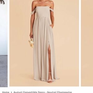 Birdy Grey August Convertible Dress in Chiffon Neutral Champagne